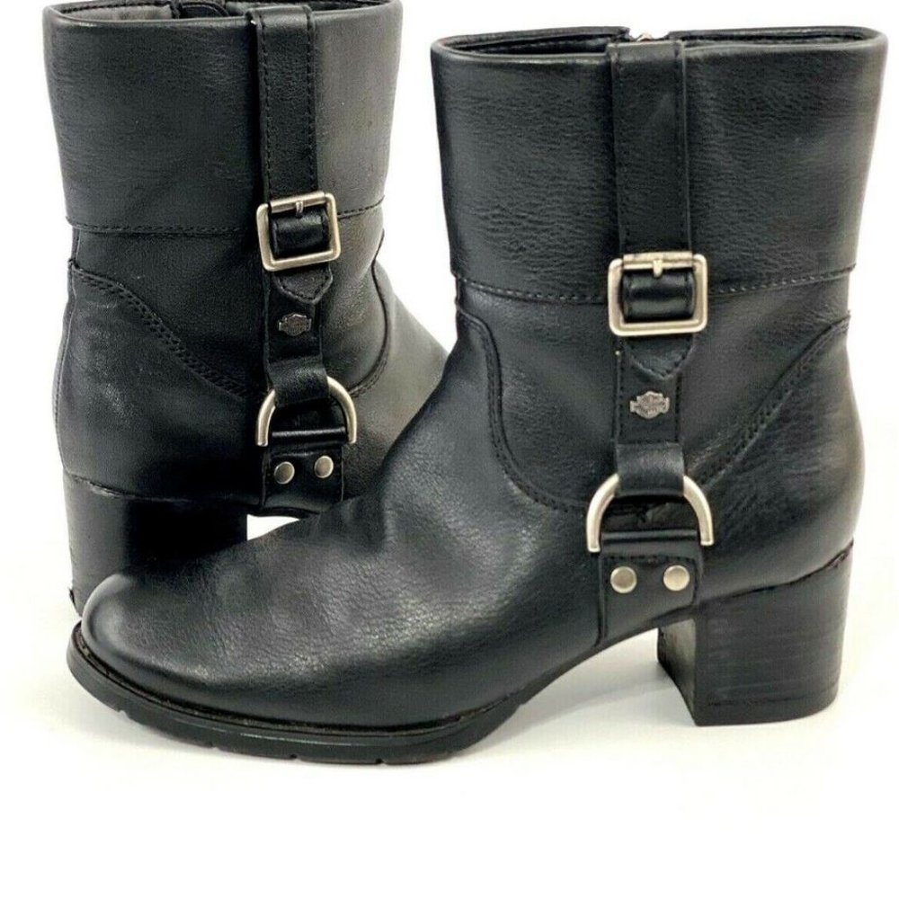 Harley Davidson Sadie Biker Leather Riding Boots 9
